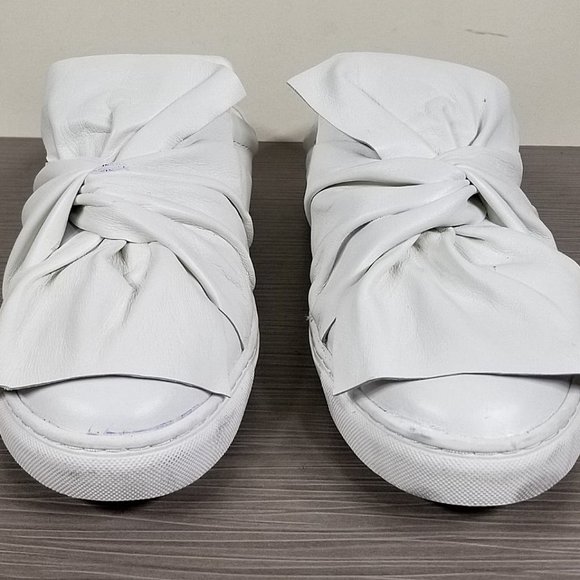 Halogen Manny Knotted Slip-On Sneaker, White Leather, Womens Size 9.5 - Picture 2 of 11